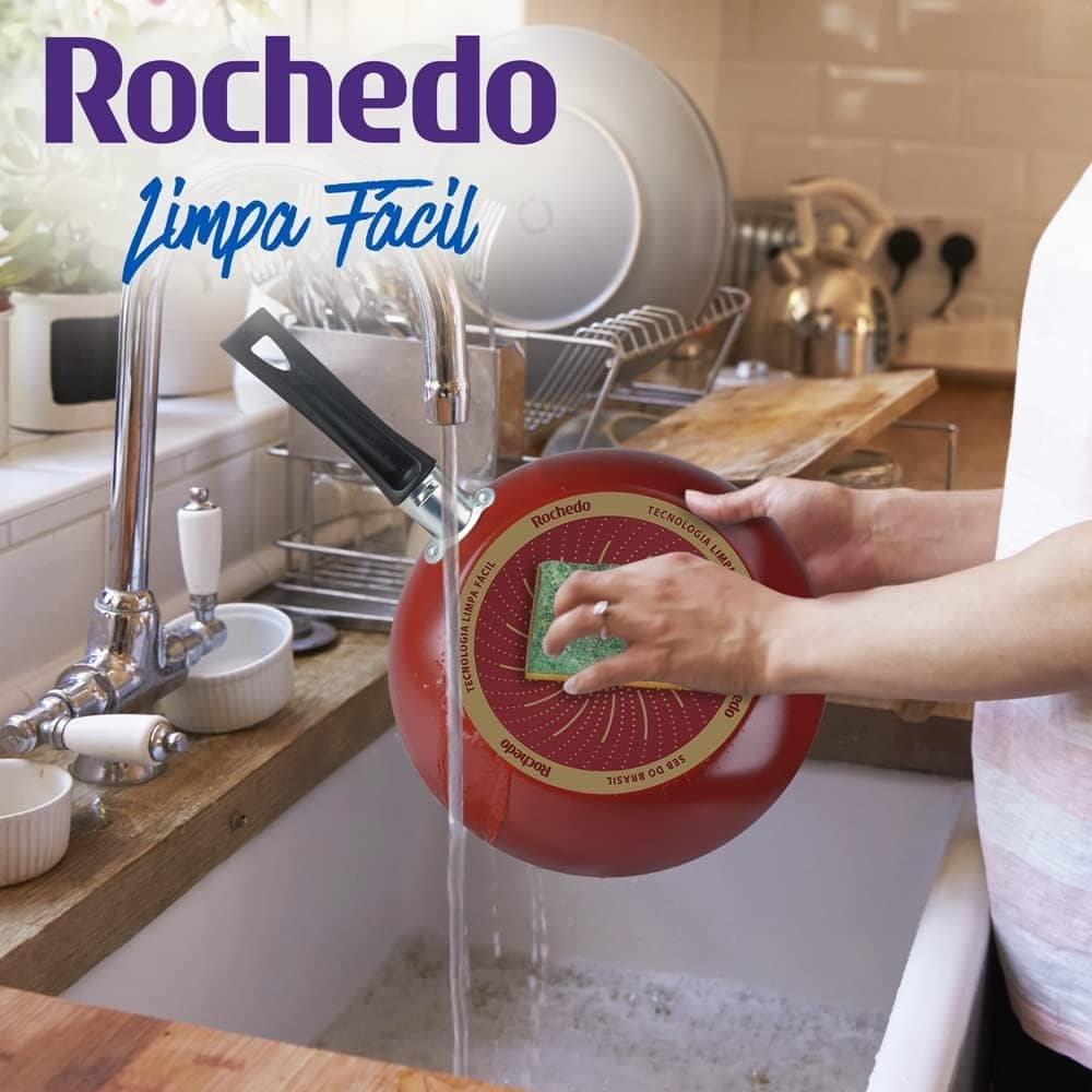 Frigideira Francesa Rochedo Limpa Fácil Vermelho 22cm - Image 10