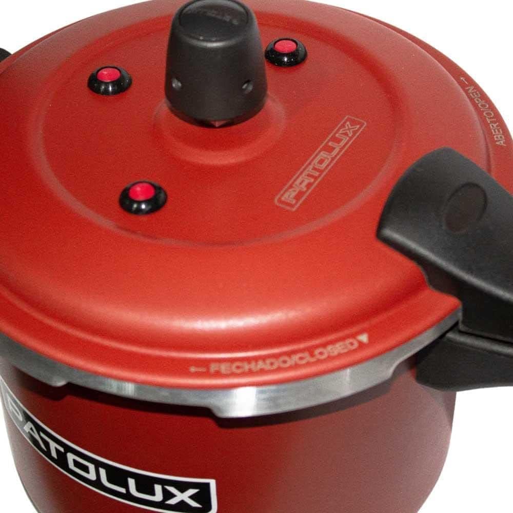 Panela Pressão Patolux 5,0L Fecho Externo Antiad - Vermelho - Image 4