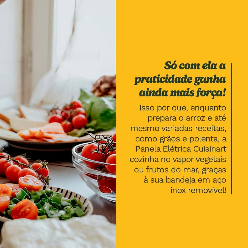 Cuisinart, Panela Elétrica, Inox, Para Arroz, Grãos e Vapor,... - Image 4