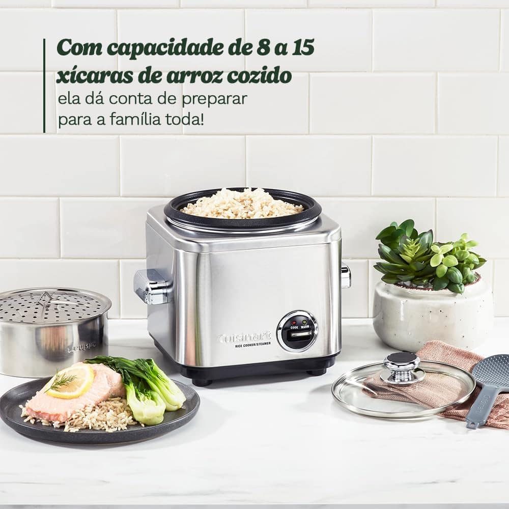 Cuisinart, Panela Elétrica, Inox, Para Arroz, Grãos e Vapor,... - Image 3