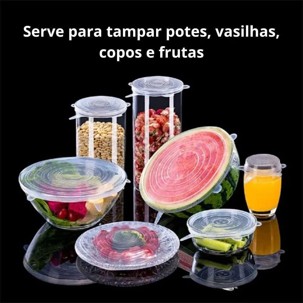 Tampa de Silicone Universal Para Alimentos Panela Pote Forma... - Image 3