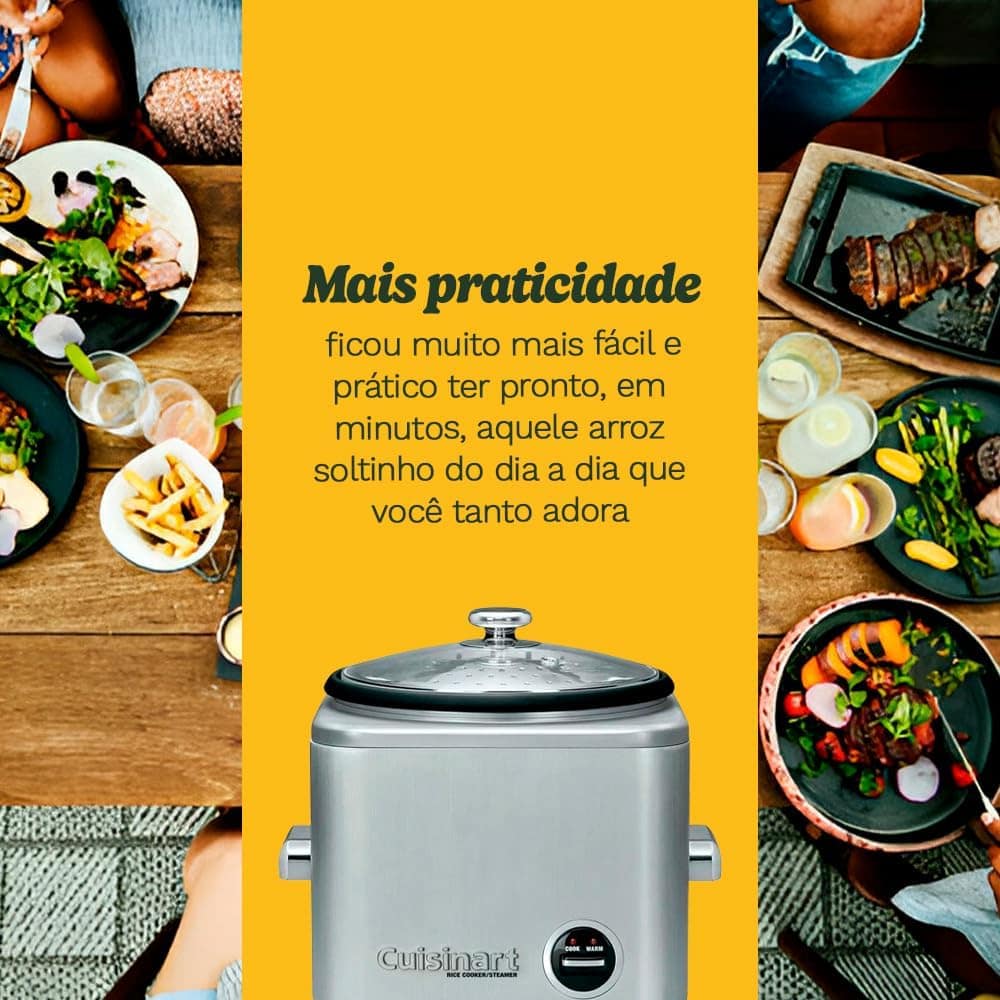 Cuisinart, Panela Elétrica, Inox, Para Arroz, Grãos e Vapor,... - Image 2