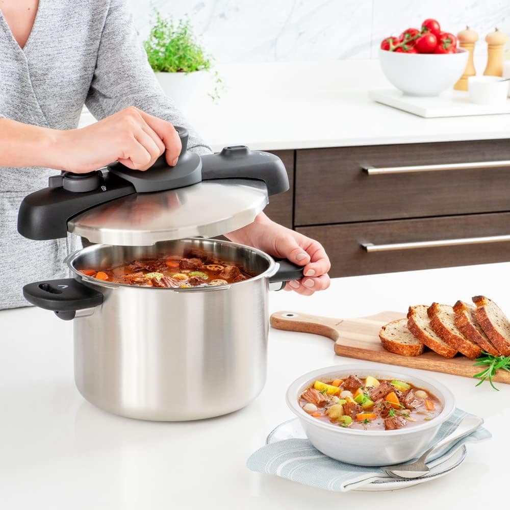 Panela de Pressão 7L Tefal OptiSpace em Inox com Fundo Tripl... - Image 12