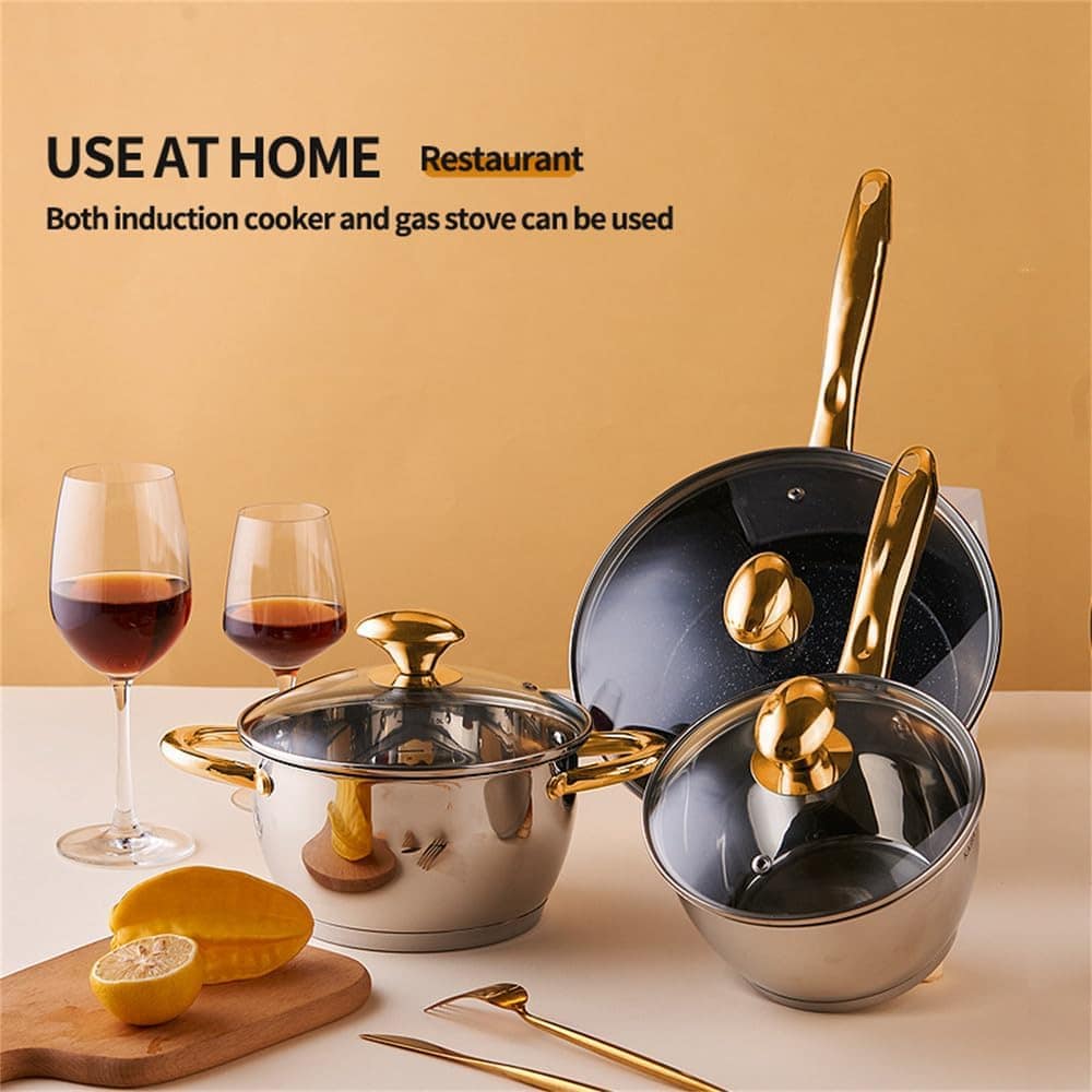 Conjunto de panelas de aço inoxidável, utensílios de cozinha... - Image 3