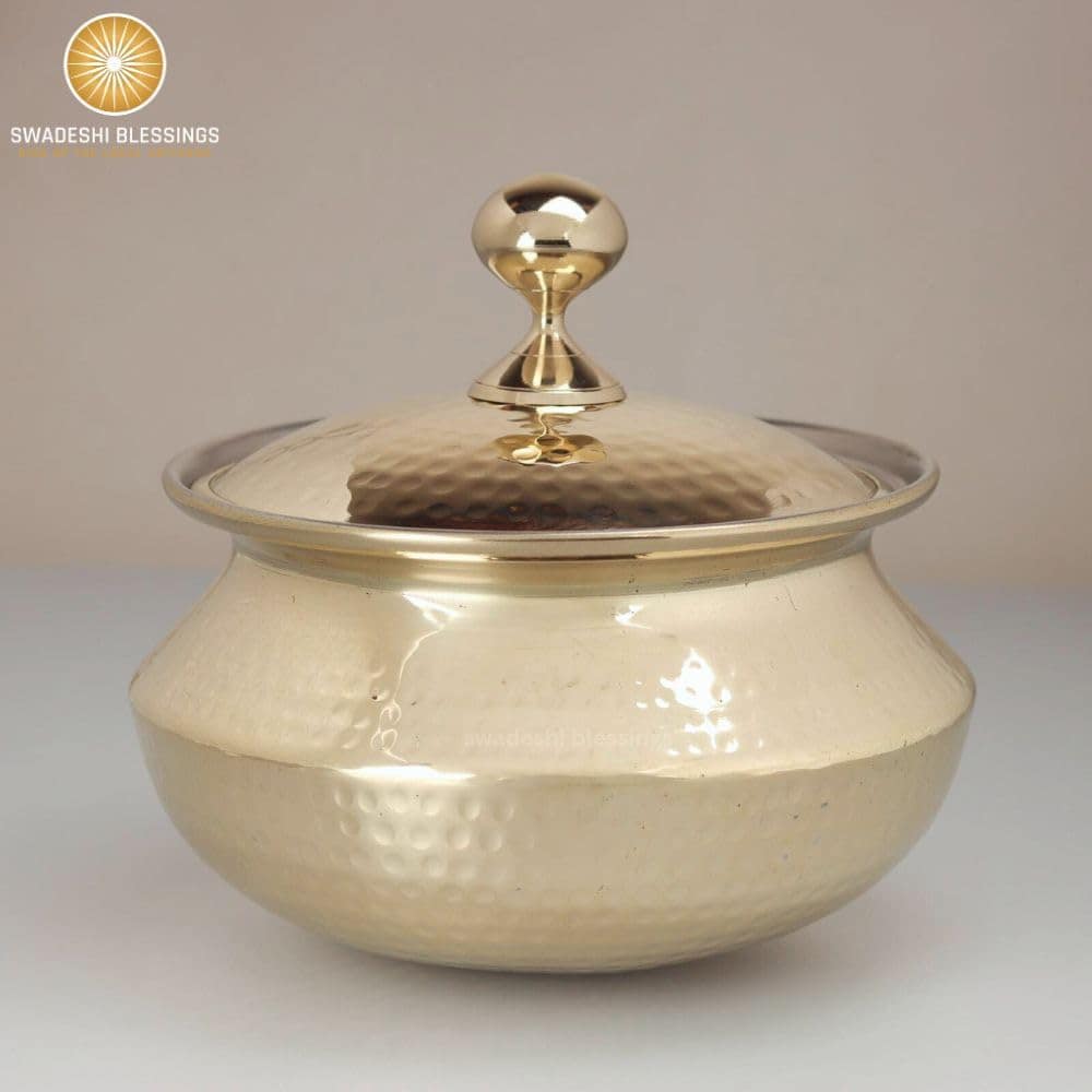 Swadeshi Blessings Panela Handi de latão exclusiva para cozi... - Image 4