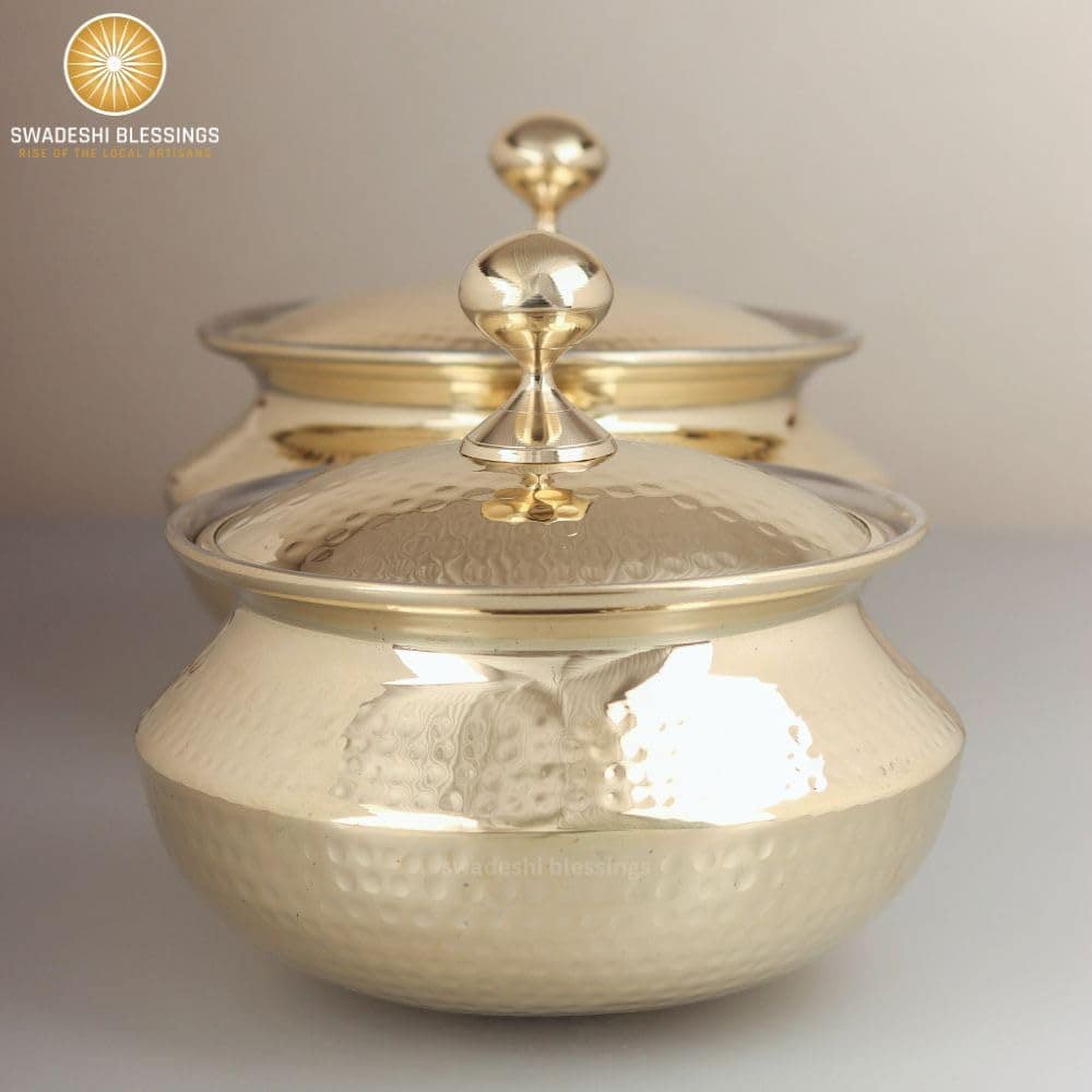 Swadeshi Blessings Panela Handi de latão exclusiva para cozi... - Image 3