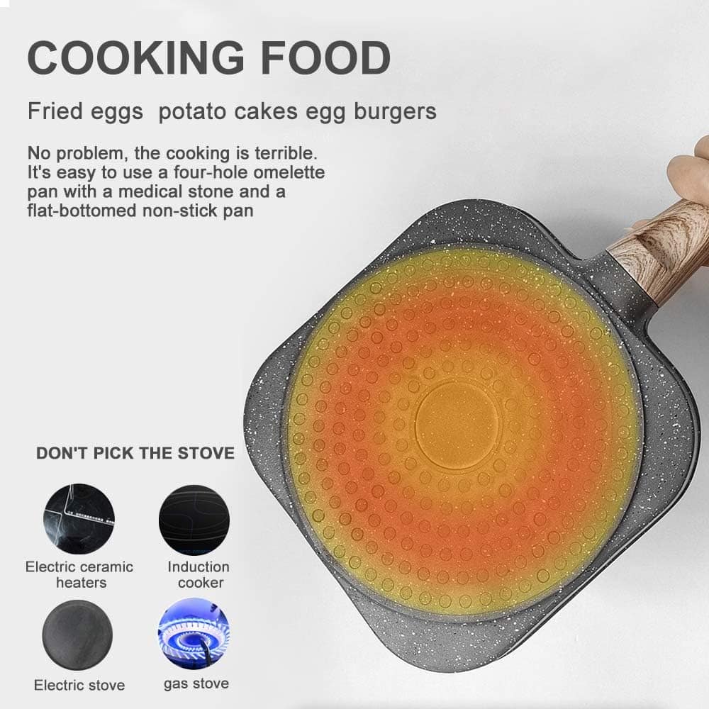 bigbigfamily Panela de ovo frito, panela de panqueca com 4 f... - Image 4