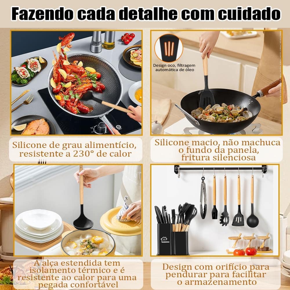 Utensilios para Cozinha, 19 Peças Utensilios para Cozinha Si... - Image 3