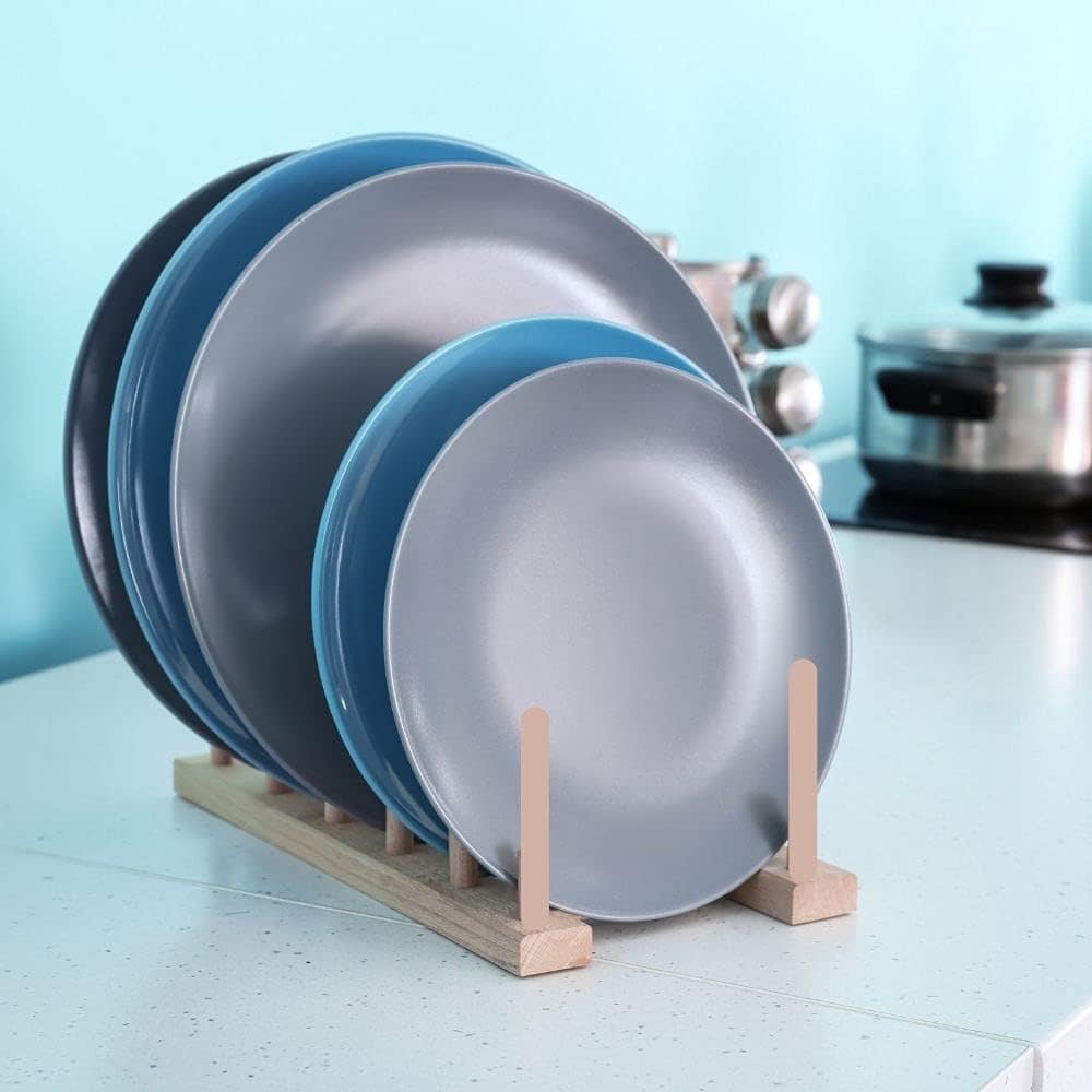 Suporte Display Escorredor Porta 6 Prato Copo Bambu Cozinha - Image 6