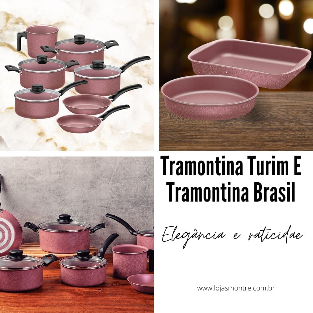 Jogo De Panela Da Tramontina Antiaderente 7 Pçs Alumínio Ros... - Image 3