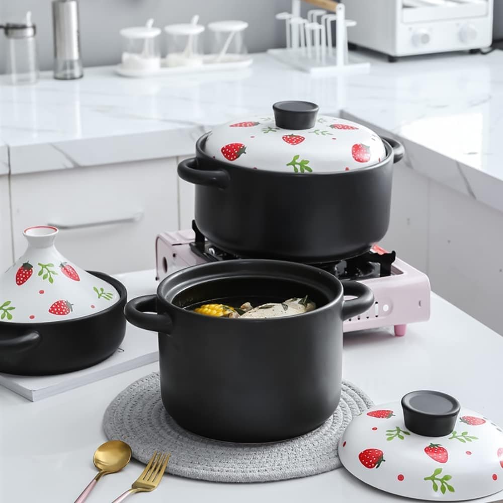 Panela de barro para cozinhar panela de guisado de terracota... - Image 3