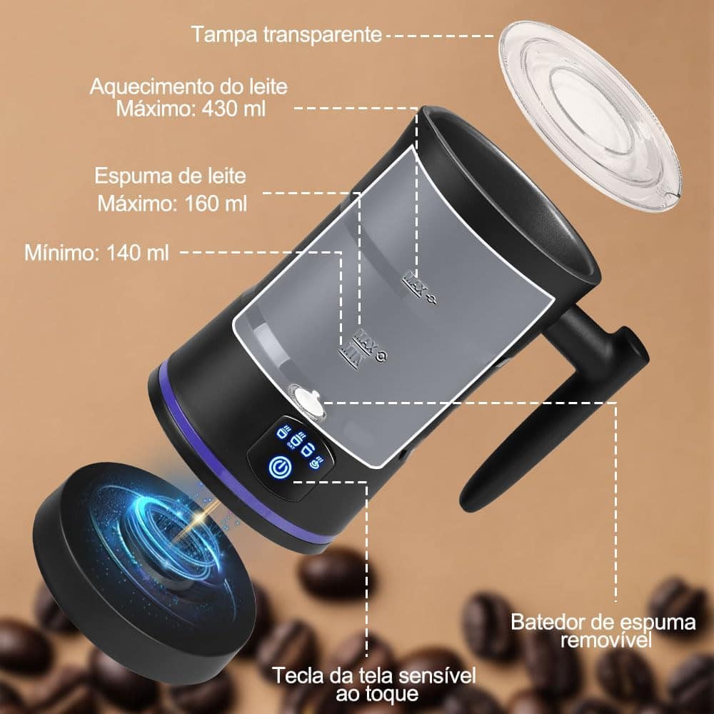 Espumador de Leite Elétrico, 110V, Espumador de Leite, com 4... - Image 2