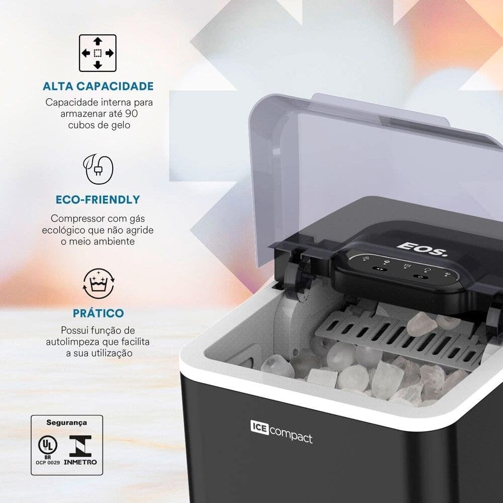 Máquina de Gelo 12kg Eos Ice Compact Emg04p Preto 110v - Image 2