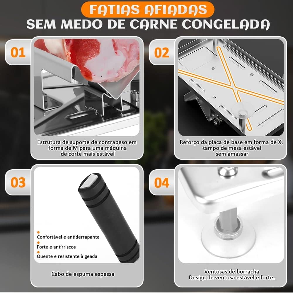 Fatiador de Frios, Aço Inoxidável MáQuina Fatiar Fatiador Co... - Image 5