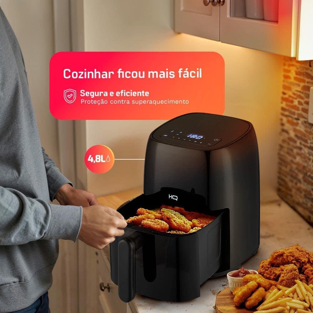 Fritadeira Sem Óleo AirFryer HQ 4,8 litros Digital Preto HQ-... | É bom mesmo? Descubra antes de comprar - Image 4