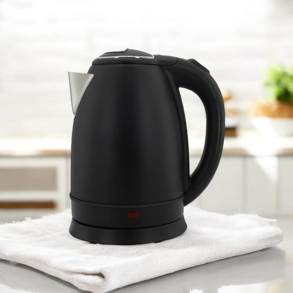 Chaleira Elétrica 1,8L em Inox Preta 127v 1000w Rápida Fervu...