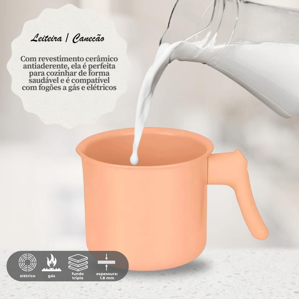 Leiteira Canecão Fervedor Sartin 1,3L 12cm Cerâmica Antiader... - Image 4