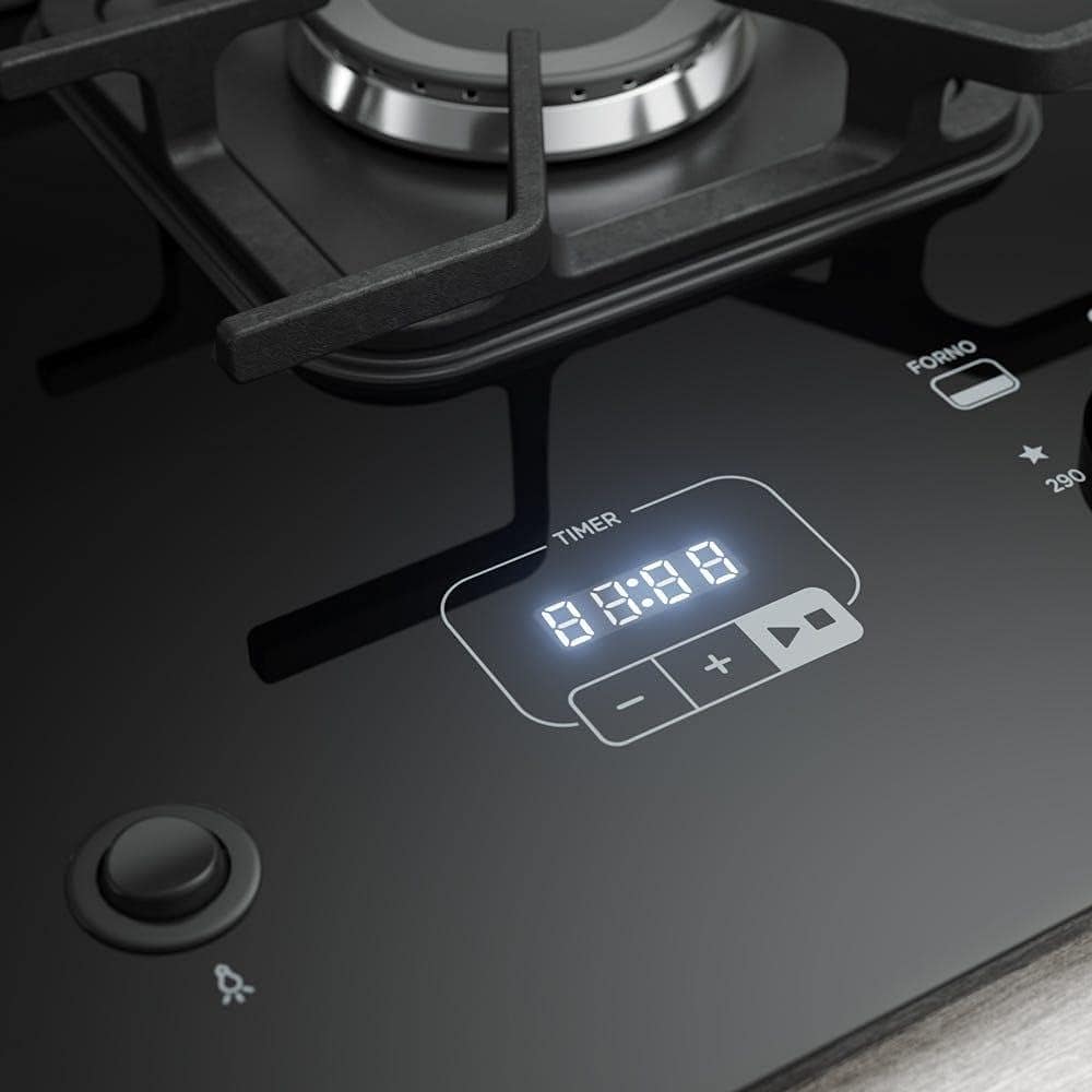 Fogão Mueller 5 bocas Decorato Vetro Inox com timer - Image 5