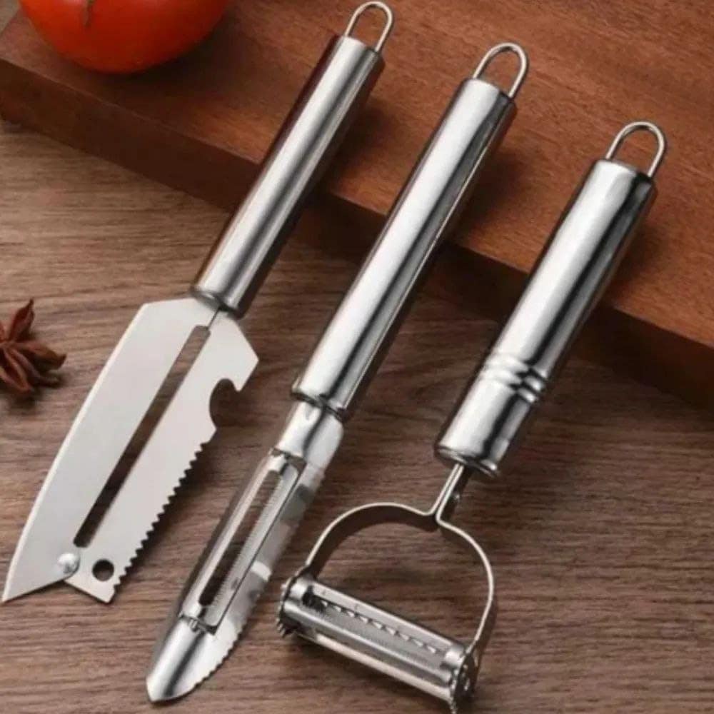 Kit Cortador Ralador Fatiador 3 Em 1 Legumes Inox - Image 2