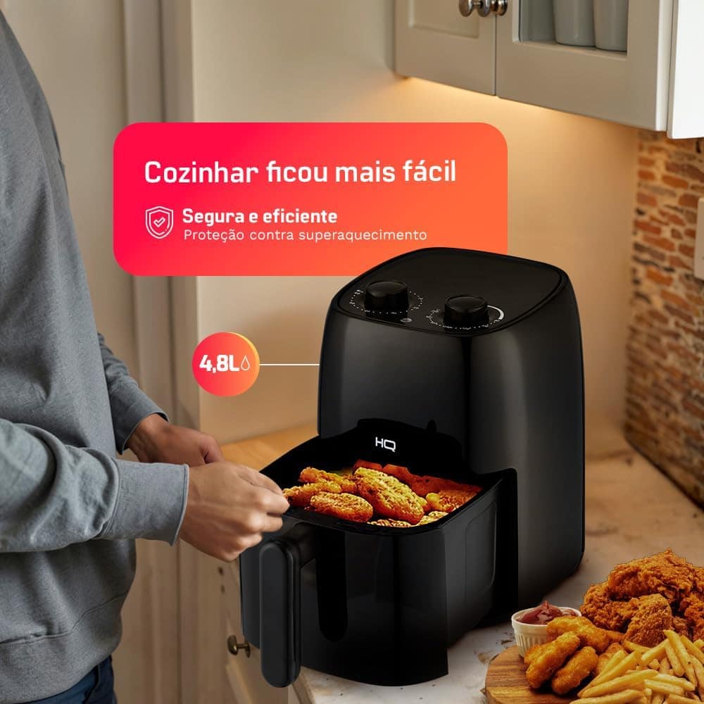 Fritadeira Sem Óleo AirFryer HQ 4,8 litros Digital Preto HQ-... | É bom mesmo? Descubra antes de comprar - Image 4