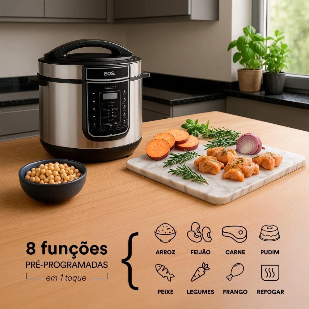 Panela de Pressão Elétrica 5 Litros Eos Multicooker Digital ... - Image 7
