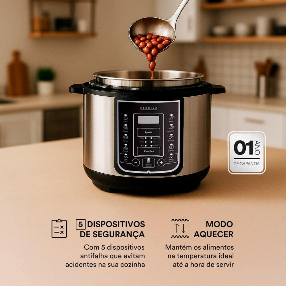 Panela de Pressão Elétrica 3 Litros Eos Multicooker Digital ... - Image 6