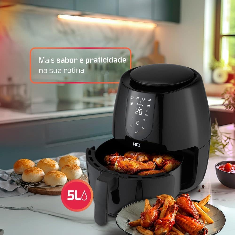 Fritadeira Sem Óleo AirFryer HQ 5 litros Digital Preto HQ-AF... | É bom mesmo? Descubra antes de comprar - Image 4