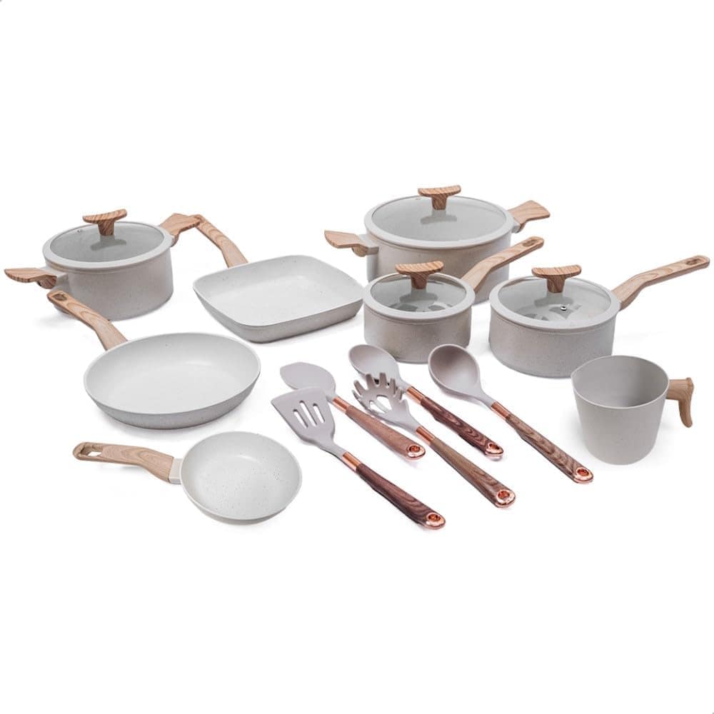 Jogo de Panelas Premium com Revestimento em Mármore Antiader...