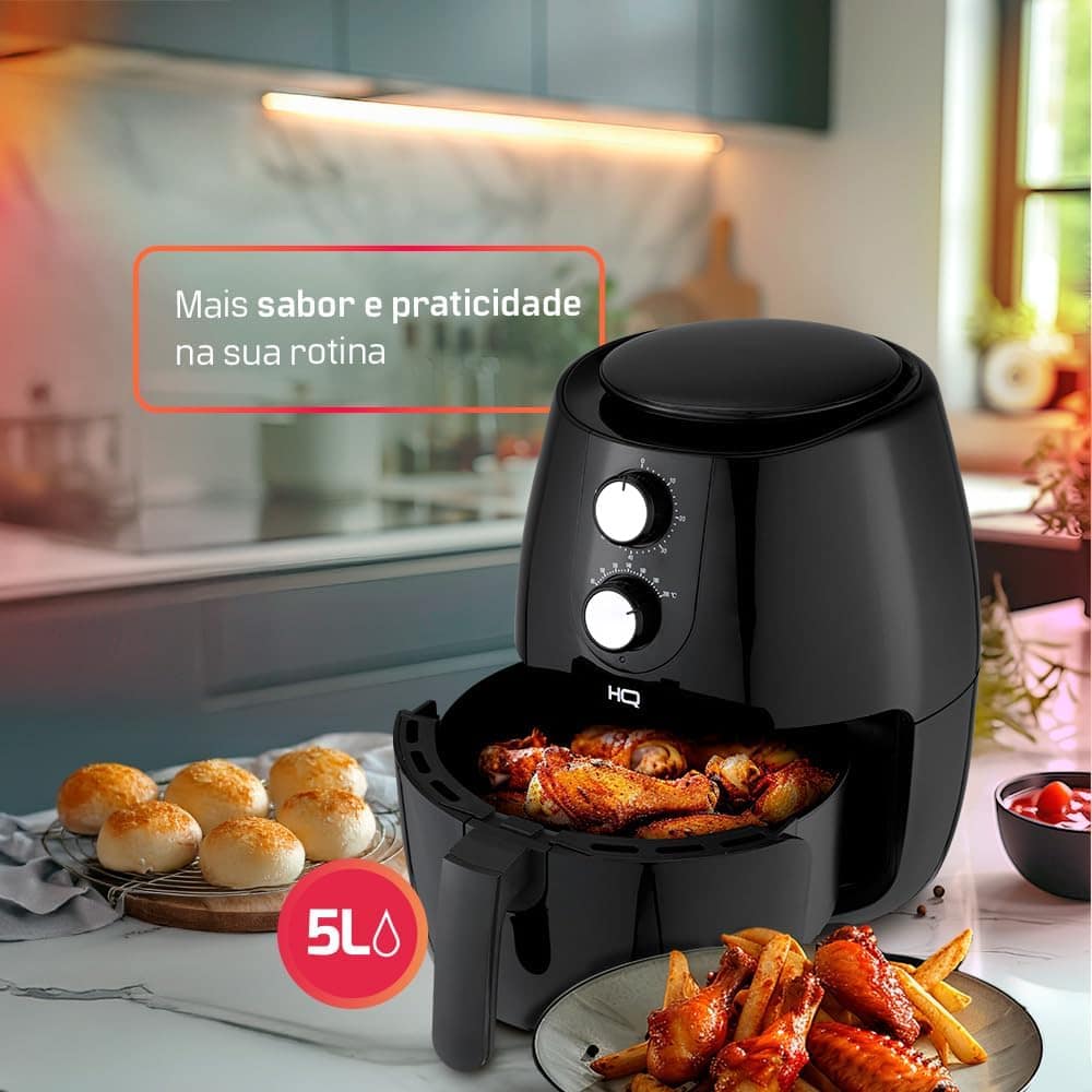 Fritadeira Sem Óleo AirFryer HQ 5 litros Preto HQ-AF5LMP (12... | É bom mesmo? Descubra antes de comprar - Image 6