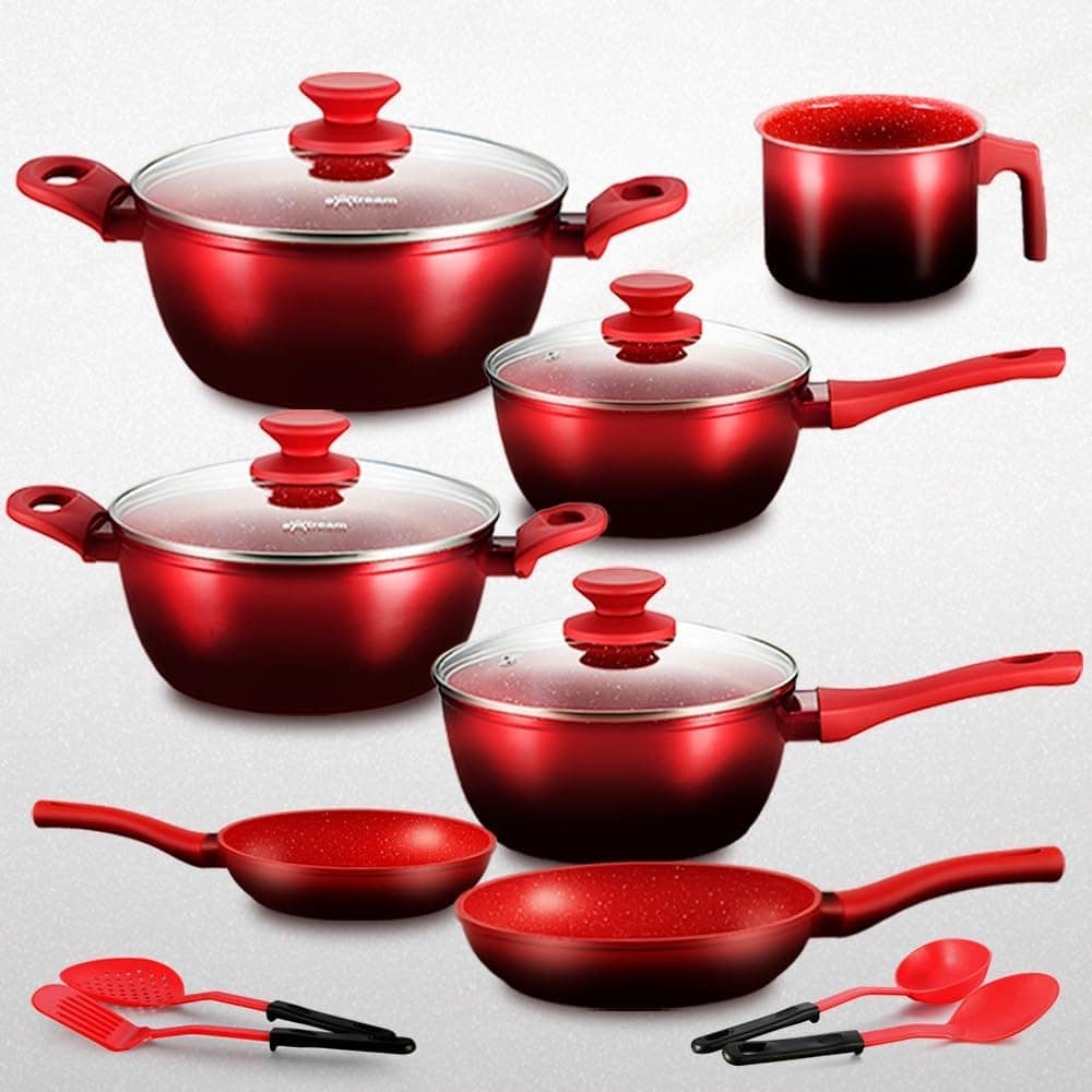 Jogo de Panelas Revestimento Ceramica Indução 11 peças Extre...