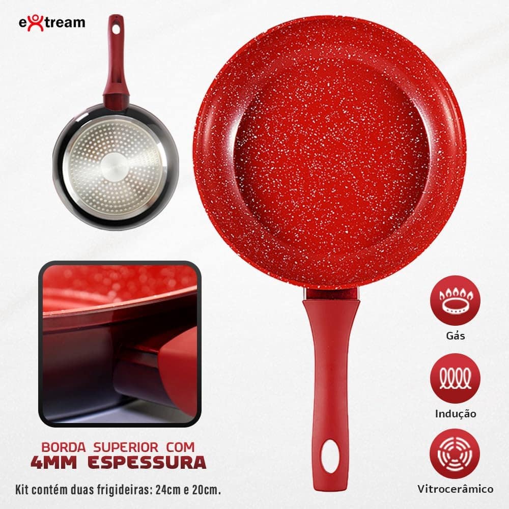 Jogo de Panelas Revestimento Ceramica Indução 11 peças Extre... - Image 3