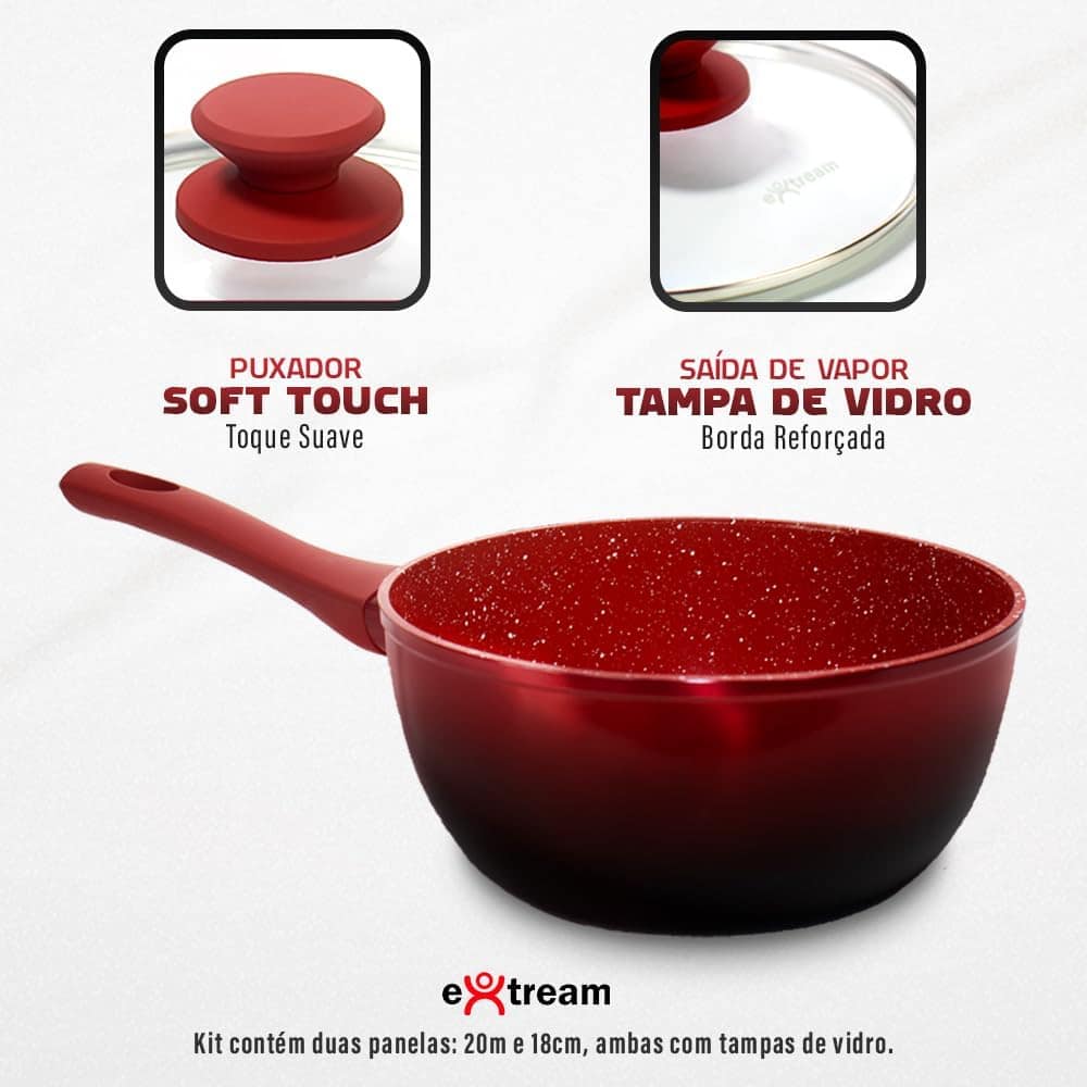 Jogo de Panelas Revestimento Ceramica Indução 11 peças Extre... - Image 4