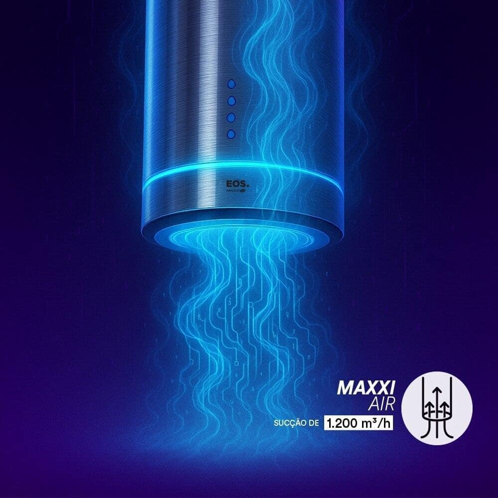 Coifa e Depurador de Ilha Eos 38cm Maxxi Air Redonda Inox 12... - Image 2