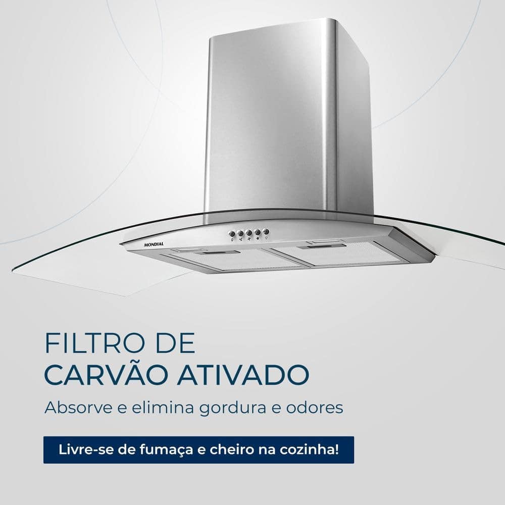 Coifa de Parede Mondial CF90-01 COIFA DE PAREDE-127V-INOX - Image 2