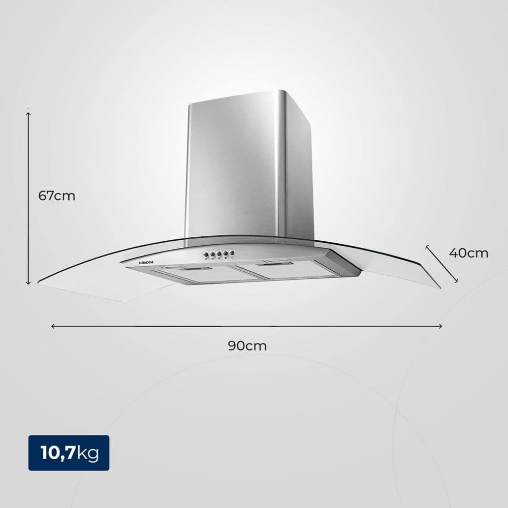 Coifa de Parede Mondial CF90-01 COIFA DE PAREDE-220V-INOX - Image 7