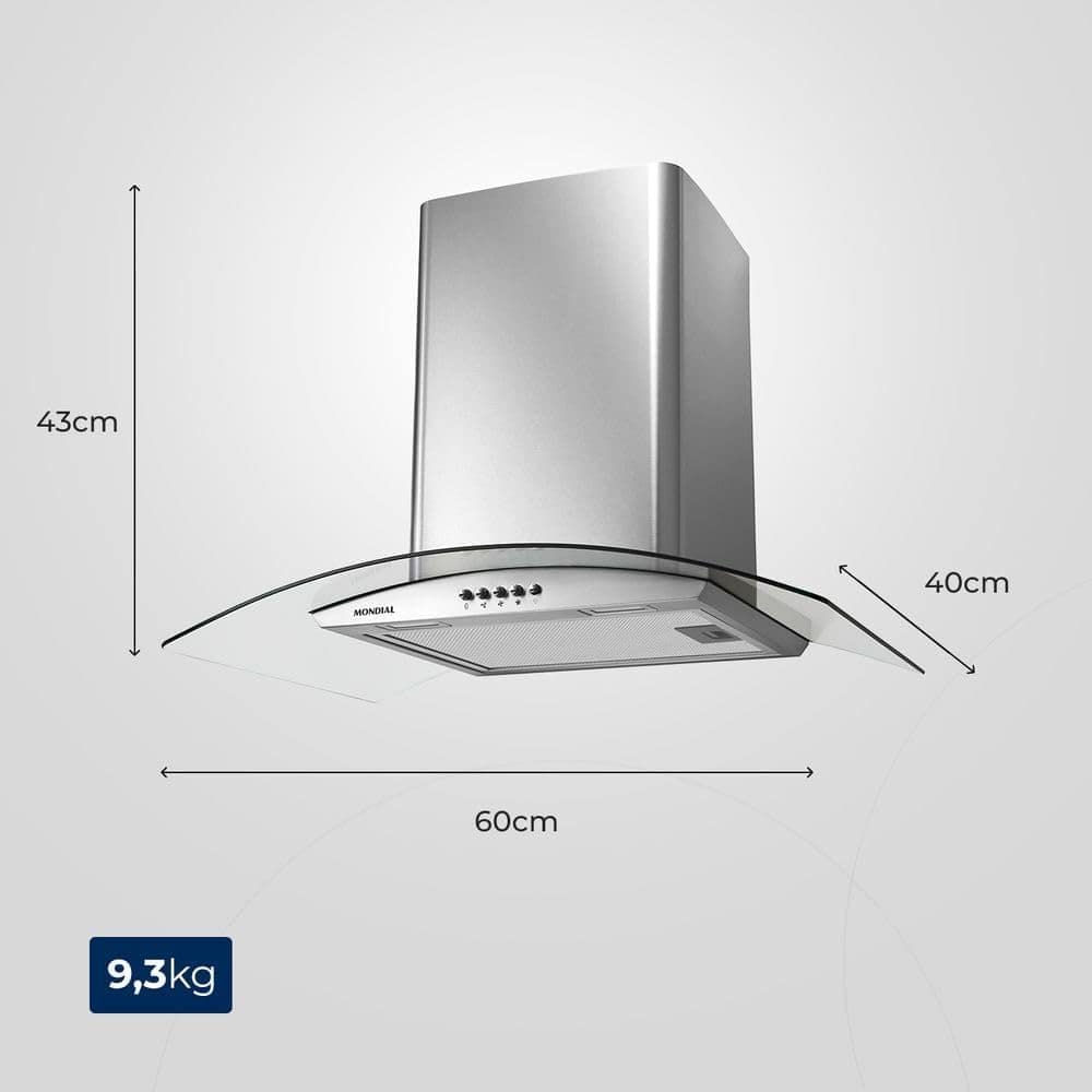 Coifa de Parede Mondial CF60-01 COIFA DE PAREDE-127V-INOX - Image 7