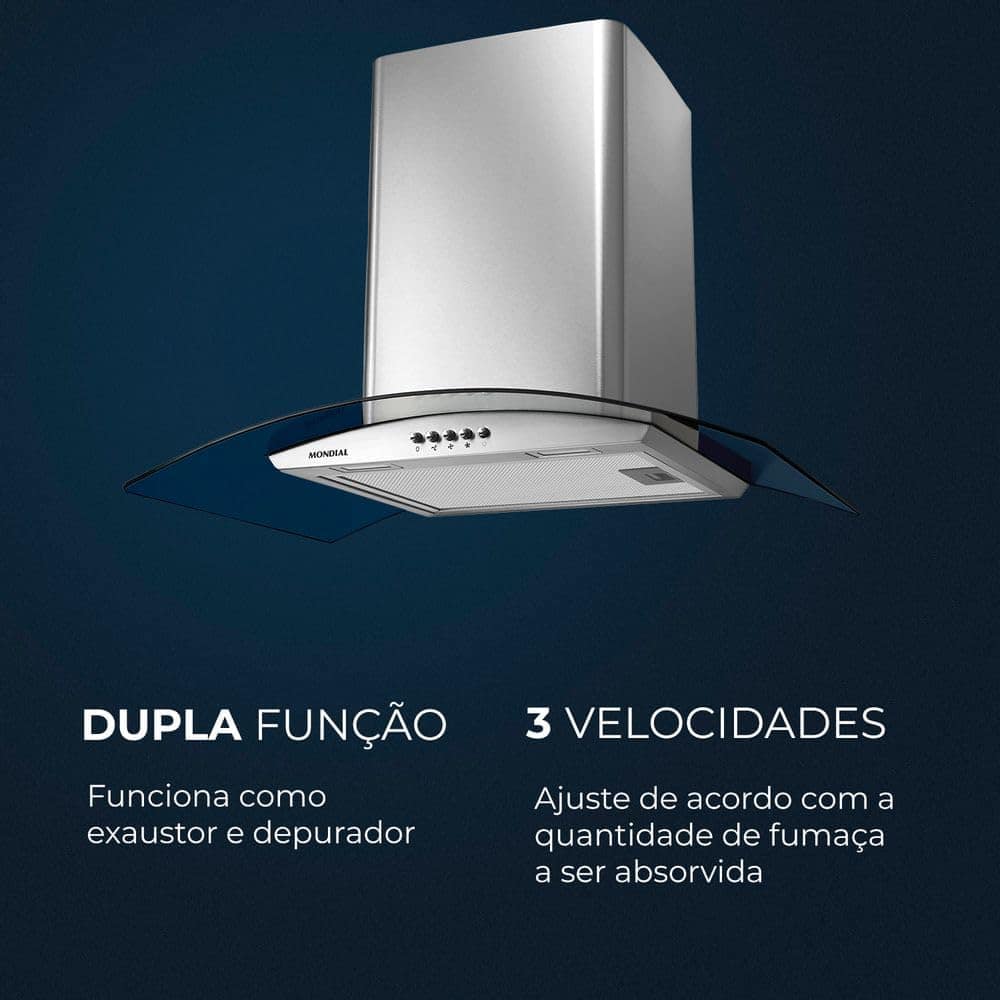 Coifa de Parede Mondial CF60-01 COIFA DE PAREDE-127V-INOX - Image 3