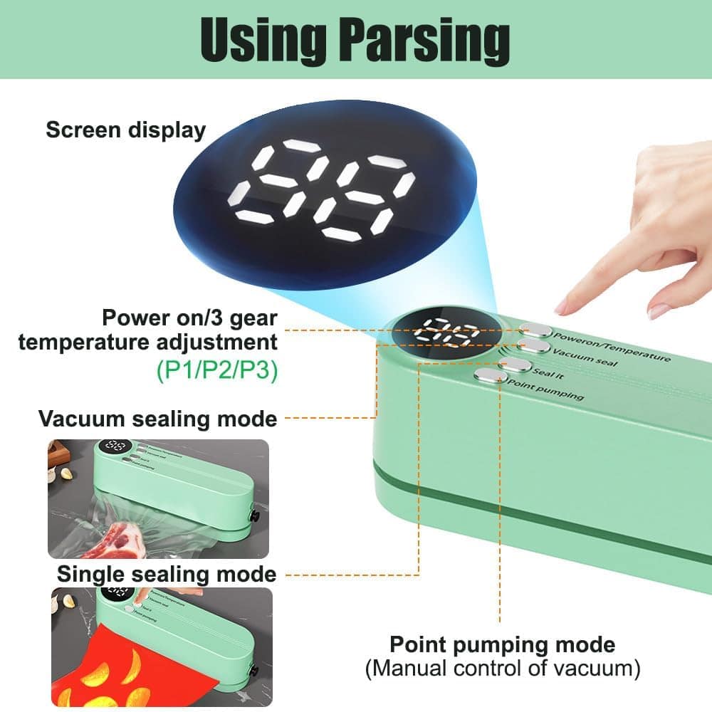 Mini seladora de bolsa, seladora a vácuo portátil sem fio co... - Image 5