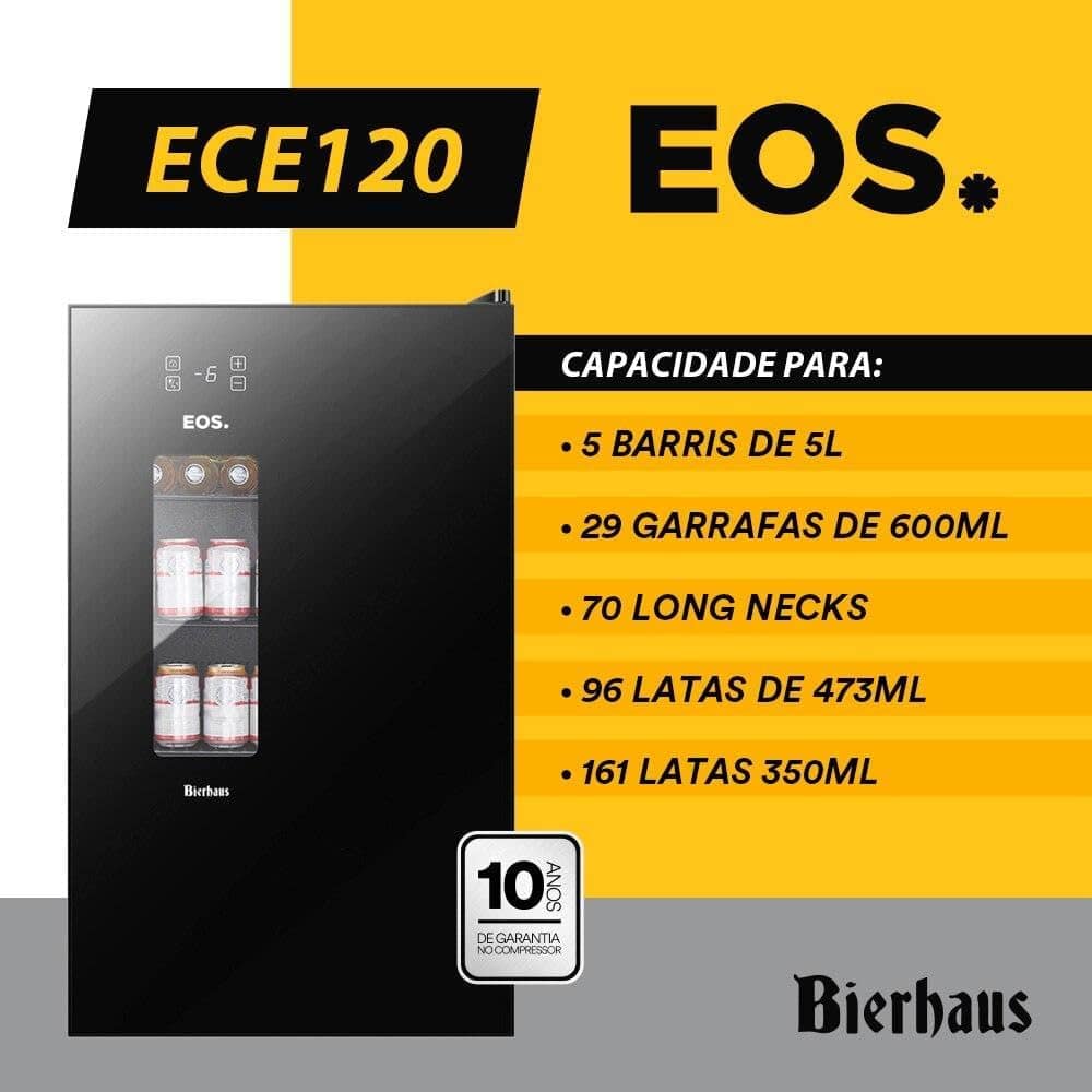 Cervejeira Eos Bierhaus 100 Litros Black Glass Frost Free Ec... - Image 3