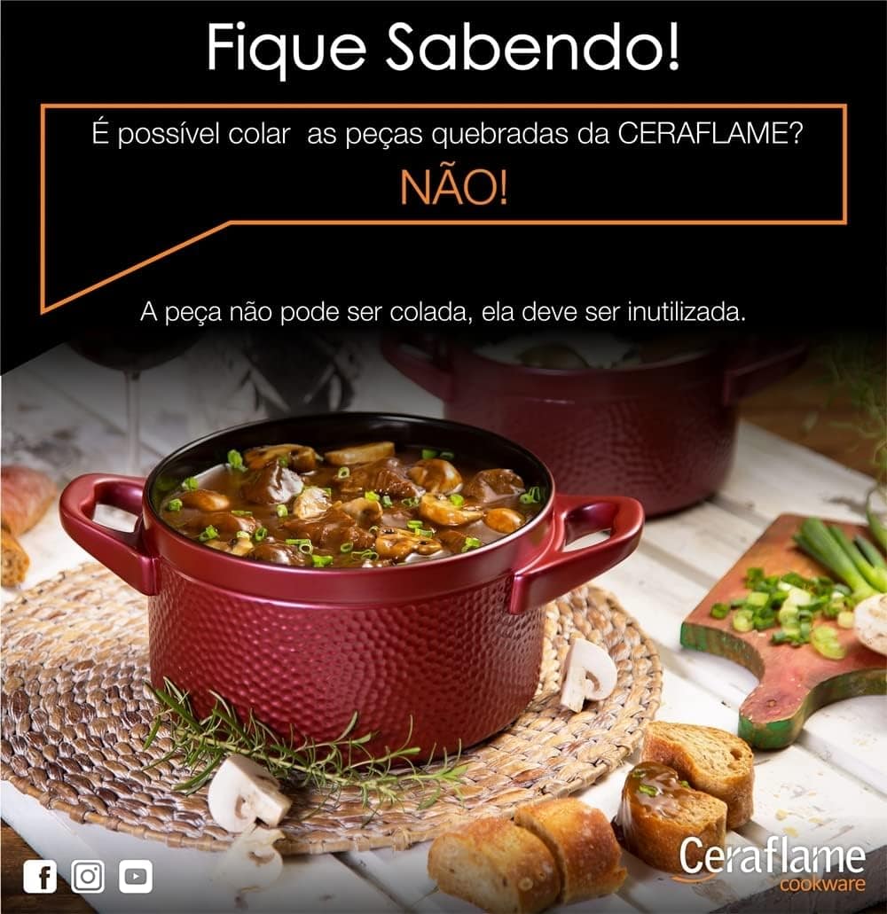 Ceraflame Caçarola de Cerâmica Premiere 18cm 3,0 Litros Pomo... - Image 3