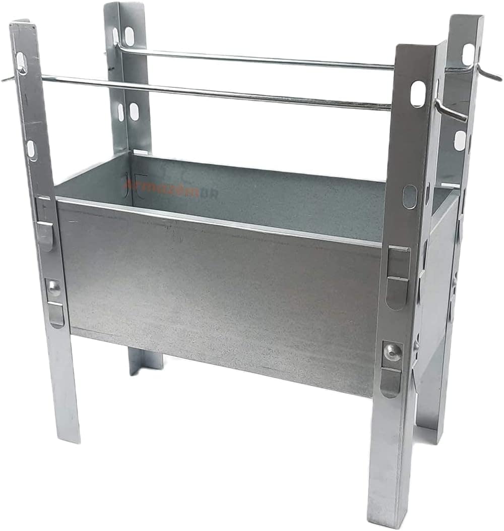 Churrasqueira Desmontável Aço Galvanizado 40x20cm Carvão Móv...