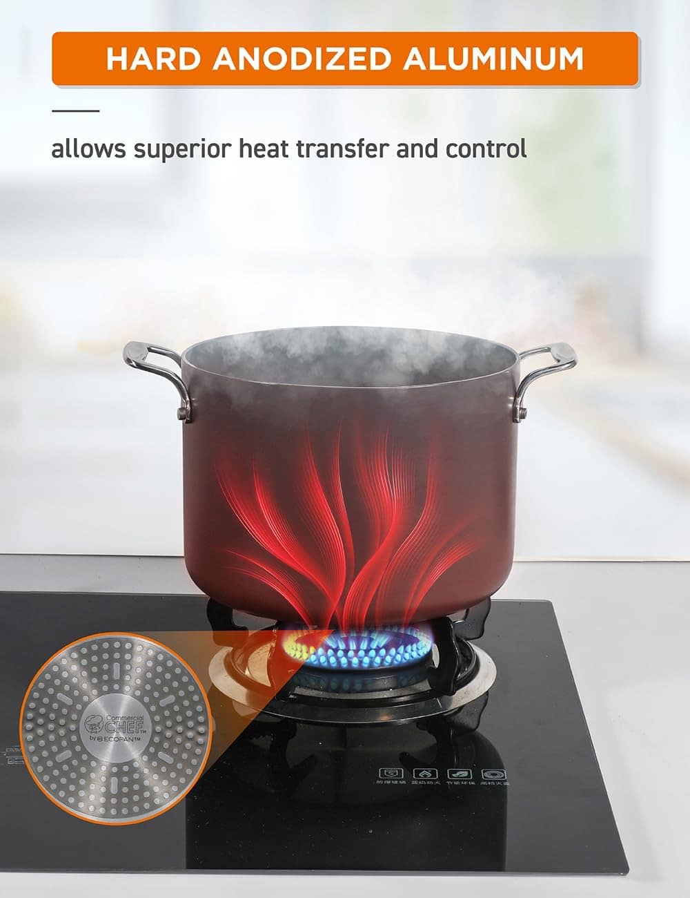 Commercial CHEF Conjunto de Panelas de Alumínio Anodizado Rí... - Image 3