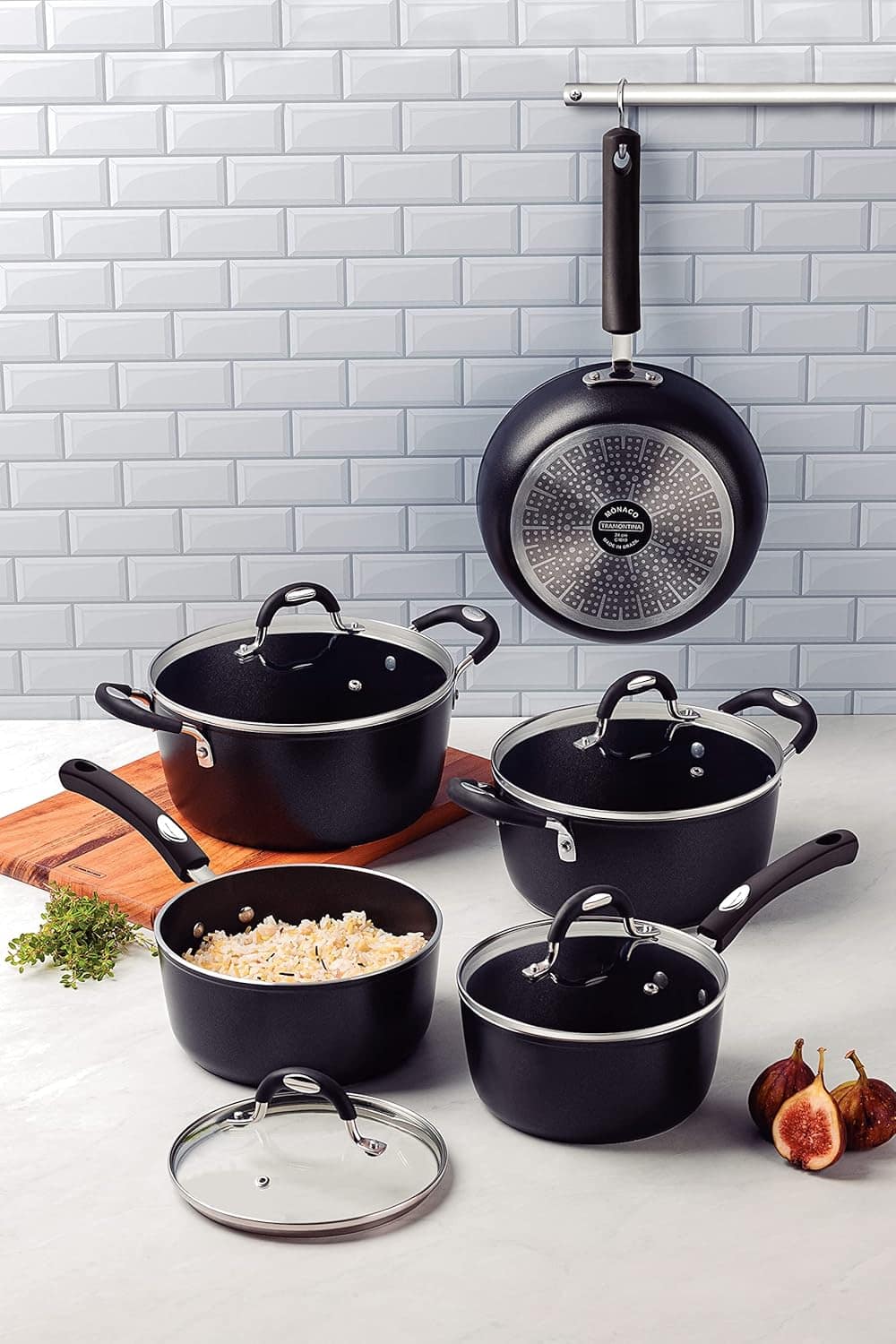 Jogo Panela Alumínio 5 peças Monaco Indução Preto Tramontina - Image 2