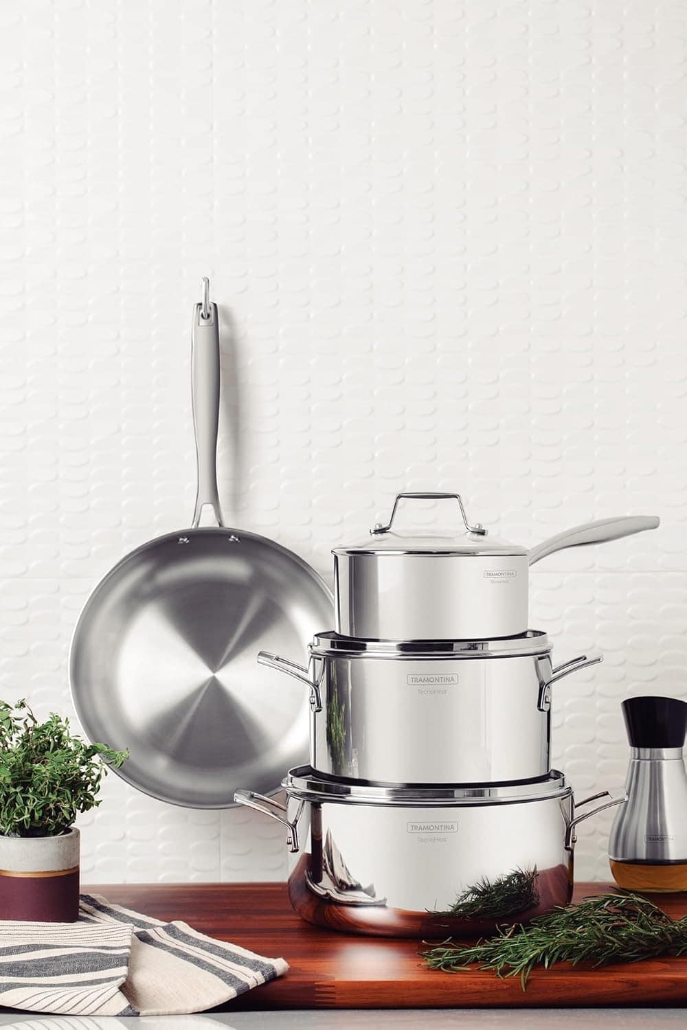 Jogo de Panelas Tramontina Grano em Aço Inox com Corpo Tripl... - Image 3