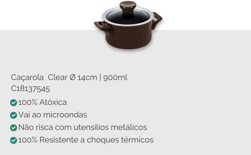 Ceraflame Conjunto Panelas de Cerâmica Clear 5 Peças Chocola... - Image 7