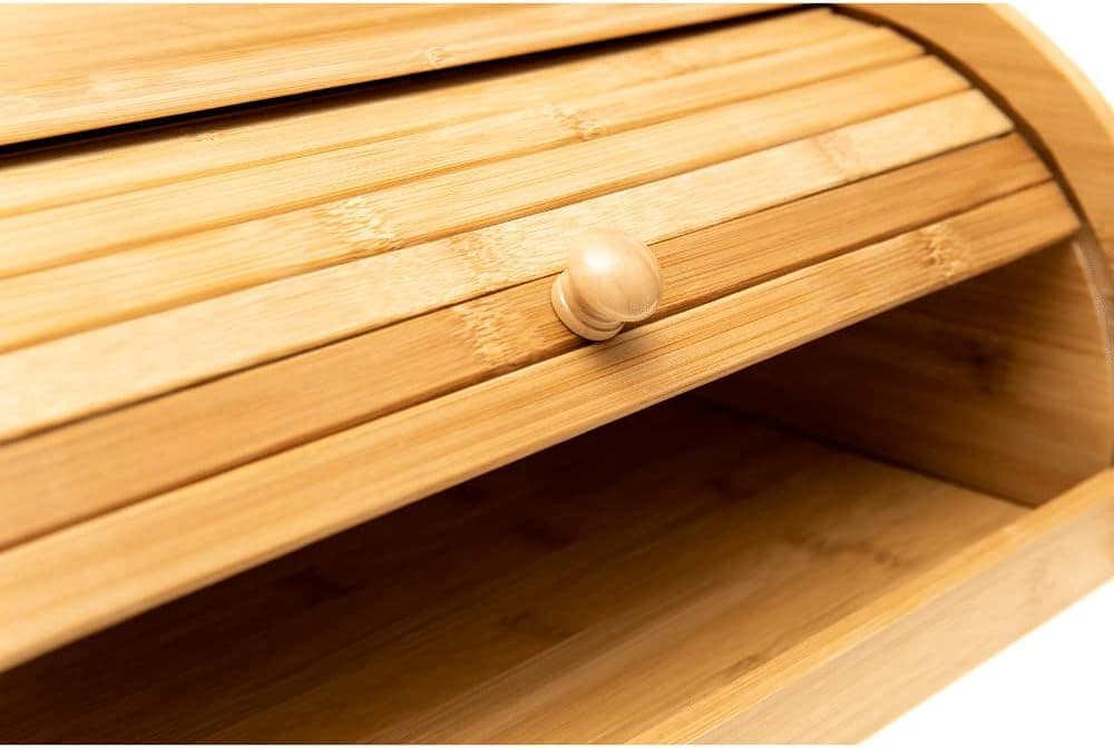 Porta Pão em Bambu Com Tampa Retratil Organizador de Cozinha... - Image 4