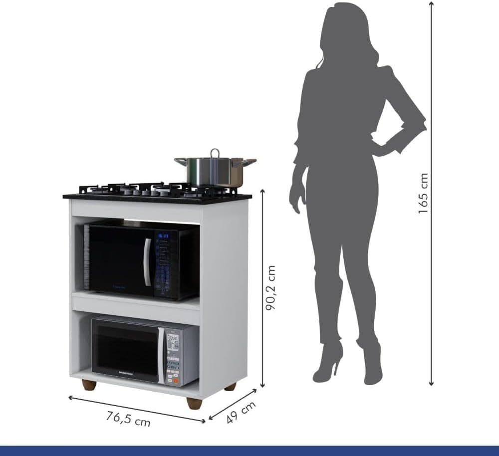 Balcão para Cooktop 5 Bocas 2 Nichos para Forno Turim Kaiki ... - Image 5