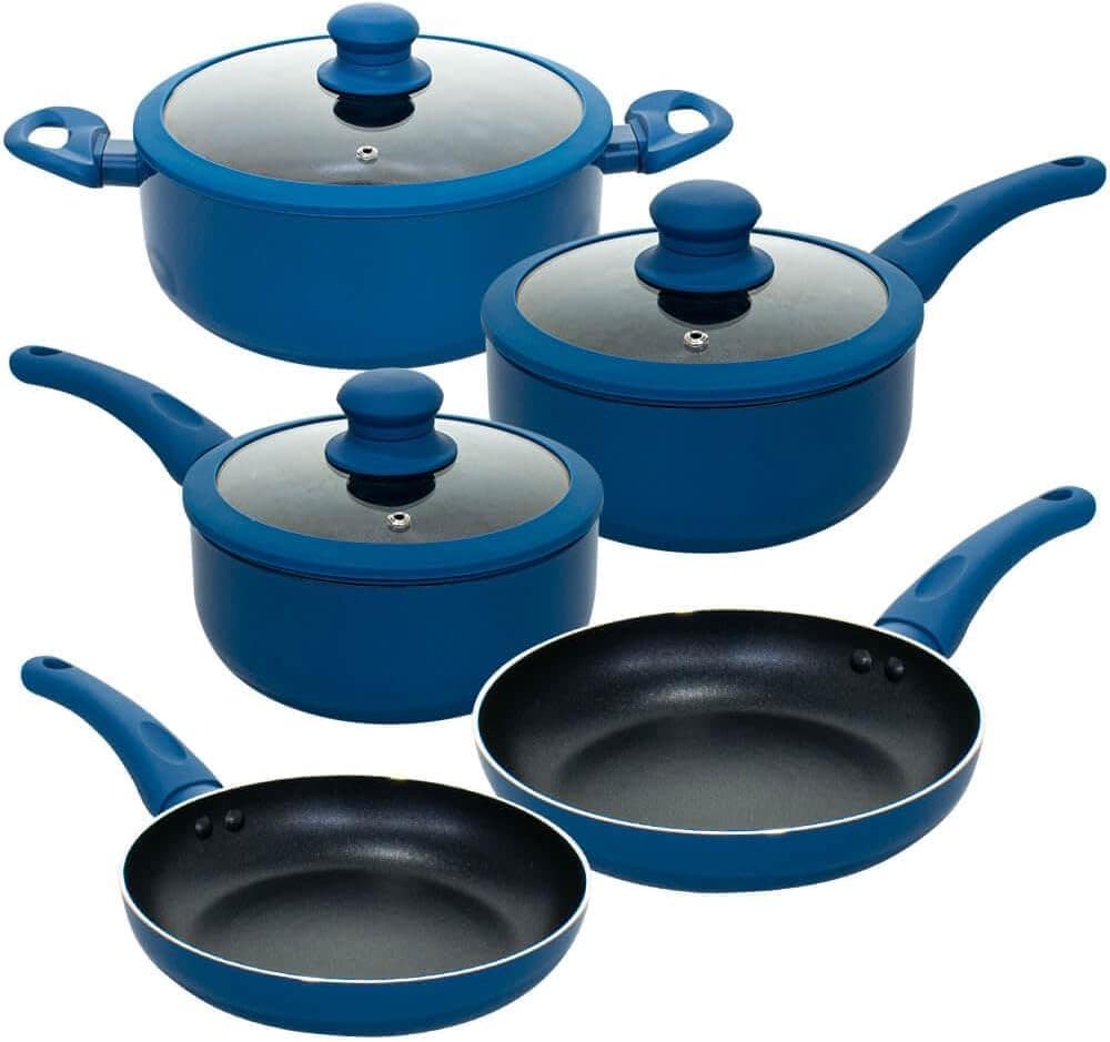 Jogo de Panelas de Indução Antiaderente Cerâmica Yafo Azul 5...