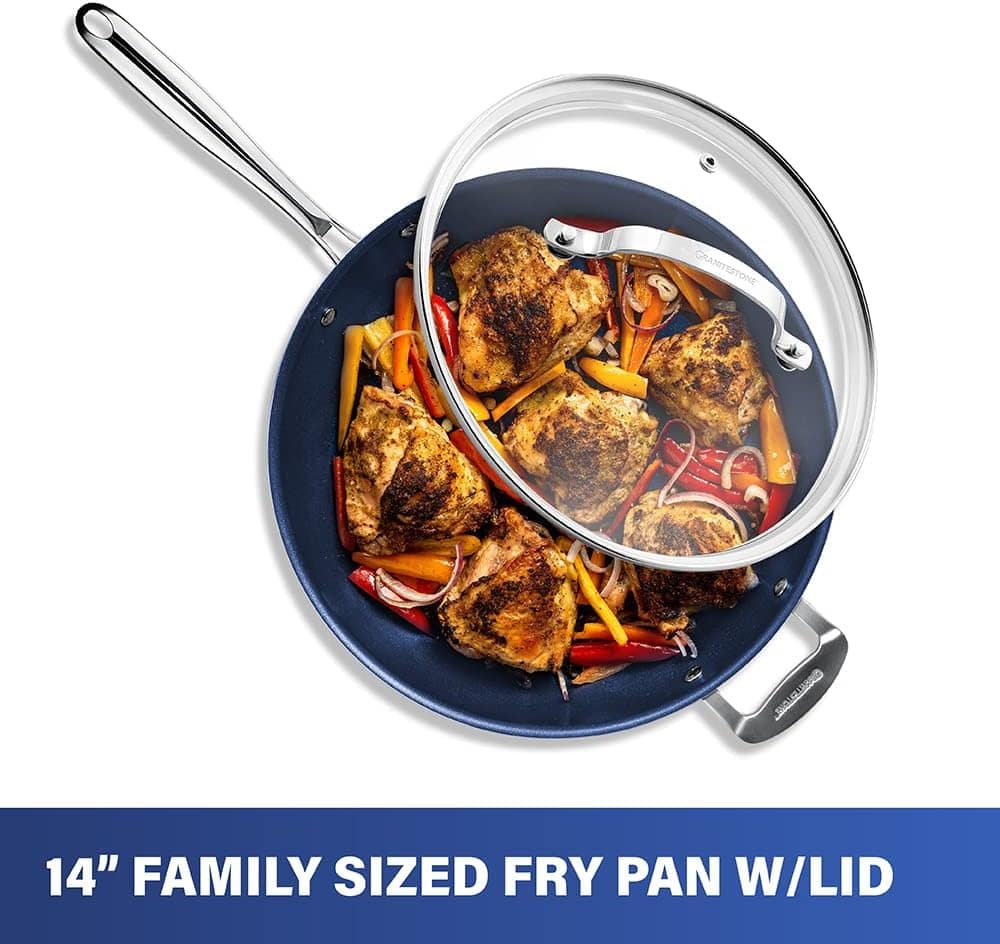 Frigideira Granitestone Blue antiaderente de 35,5 cm com tam... - Image 8