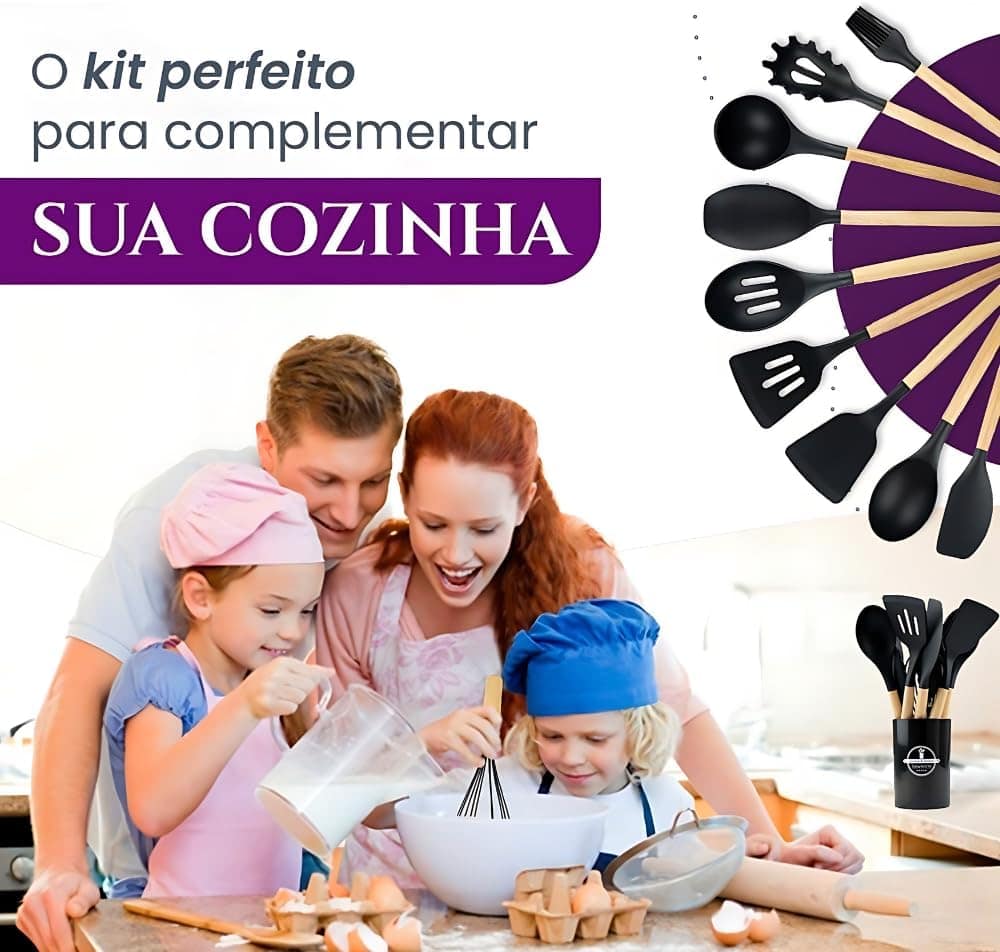 Kit- JOGO De 12 Peças - Utensílios De Cozinha Em Silicone E ... - Image 8